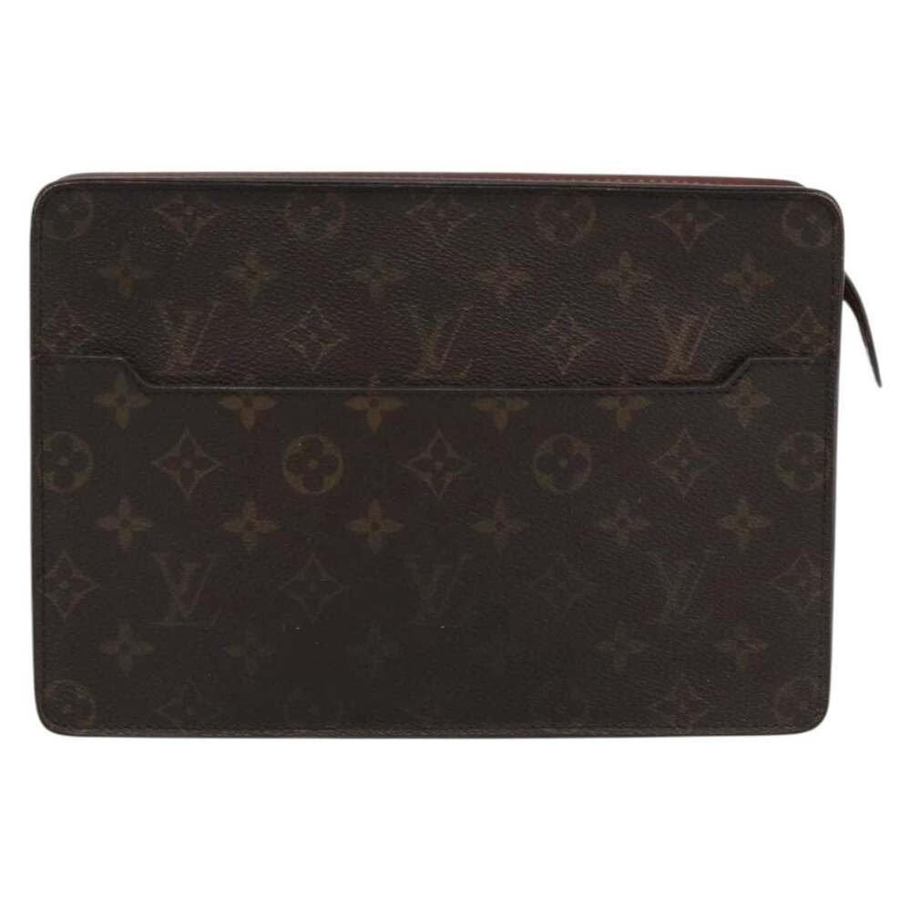Louis Vuitton Monogram Pochette Homme Clutch Bag Brown